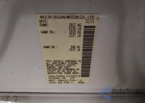 2016 Nissan Altima 2.5 S from USA, damaged, VIN 1N4AL3AP6GC124913